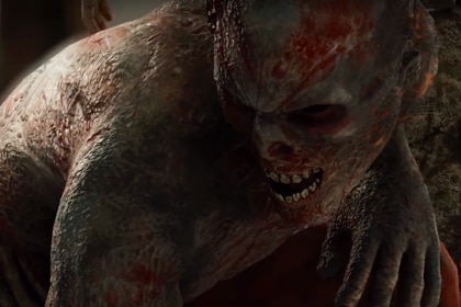A zombie meances in the World War Z video game