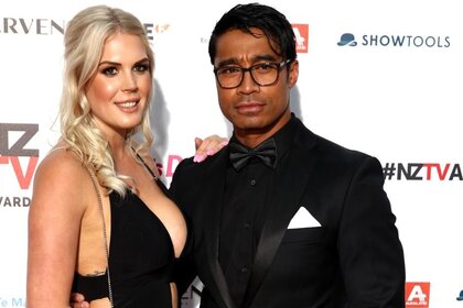 Actor Pua Magasiva and wife Lizz Sadler
