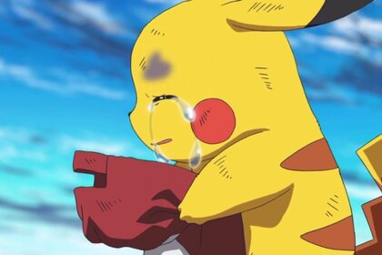 Pikachu crying in Pokémon