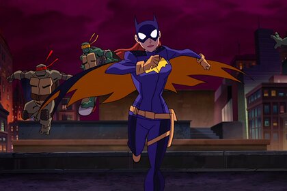 Batman-TMNT Batgirl rooftop
