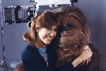 Chewbacca and Carrie Fisher