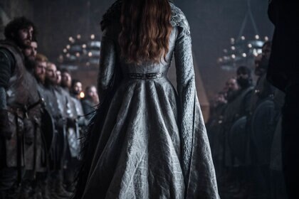 Sansa Stark in her Helen Sloan designed Queen gown