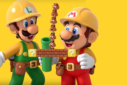 Luigi and Mario in Super Mario Maker 2
