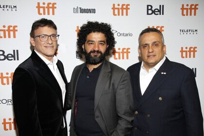 Anthony Russo, Mohamed Al-Daradji, and Joe Russo attend the "Mosul" premiere at TIFF