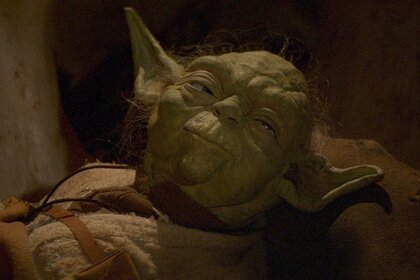 Yoda rests in Return of the Jedi