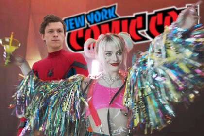harley quinn spider-man comic con