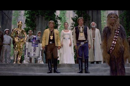 The medal awards scene from the original Star Wars