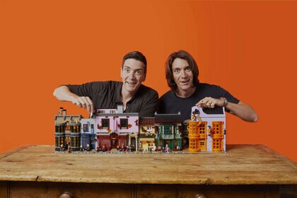 James and Oliver Phelps Harry Potter Lego Diagon Alley