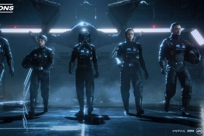 The imperial pilot lineup in Star Wars Squadrons video game