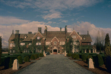 Exterior elevation view of Bly Manor estate from The Haunting of Bly Manor