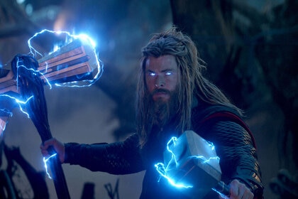 Thor Wielding Mjolnir and Stormbreaker