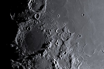 Artwork of the terminator on the Moon