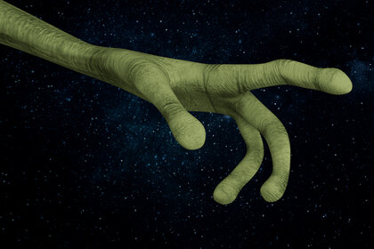 Alien pointing a finger
