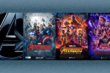 Posters of all four Marvel Avengers movies