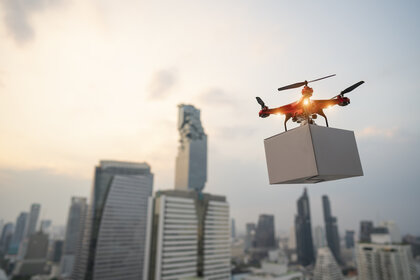 Drones carrying package