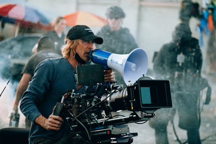 Michael Bay on the set of Ambulance