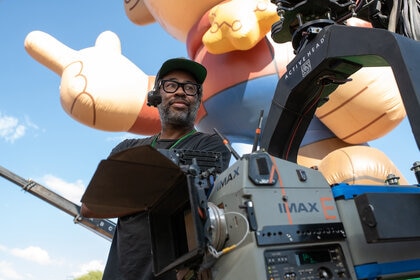 Writer/producer/director Jordan Peele on the set of Nope (2022)