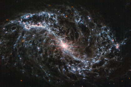 The view of JWST of thel galaxy NGC 7496