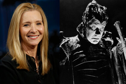 (L-R) Lisa Kudrow; David Warner as the Evil Genius in Time Bandits (1981)