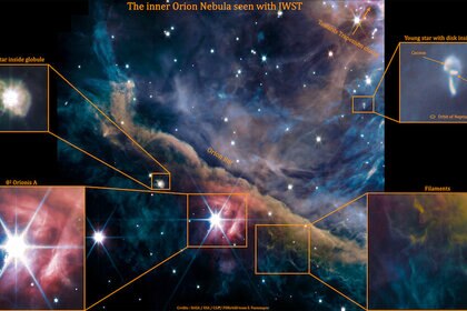 Details of the JWST image of the Orion Bar