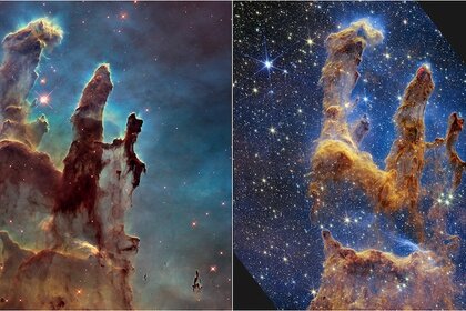 Comparison of JWST and Hubble Images