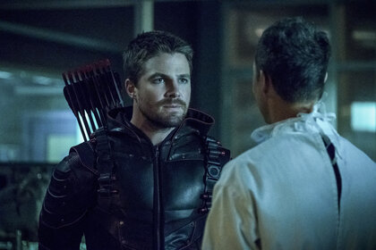 Stephen Amell as Oliver Queen/Dark Arrow in The Flash