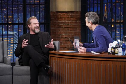 Actor David Harbour on Late Night with Seth Meyers