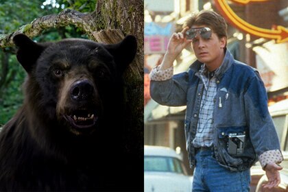 Cocaine Bear (2023); Michael J Fox in Back To The Future (1985)