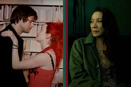 Jim Carrey and Kate Winslet in Eternal Sunshine of The Spotless Mind (2004); Michelle Yeoh in EVERYTHING EVERYWHERE ALL AT ONCE (2022)