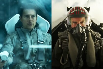 Tom Cruise in Oblivion (2013); Tom Cruise in Top Gun: Maverick (2022)