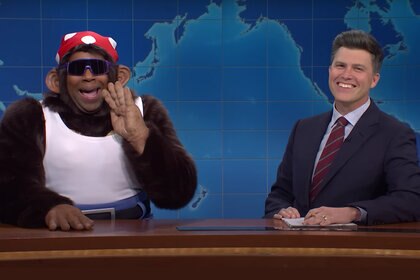 Kenan Thompson and Colin Jost on The Weekend Update on Saturday Night Live.
