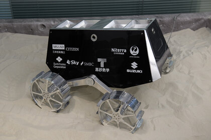 A model of a lunar roving vehicle displayed at Ispace Inc.'s Hakuto-R Mission Control Center