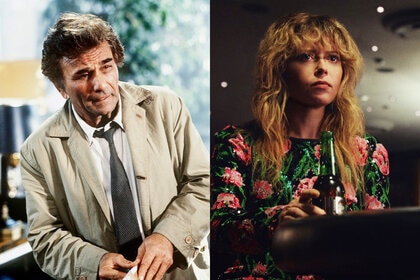 (l-r) Peter Falk as Lieutenant Columbo in Columbo; Natasha Lyonne as Charlie Cale in Poker Face