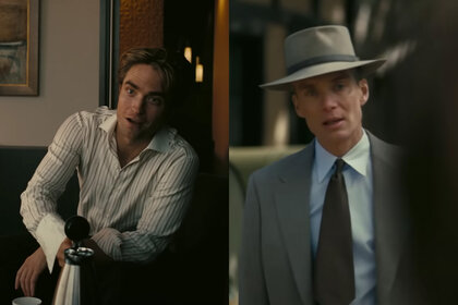 Robert Pattinson in Tenet (2020) and Cillian Murphy in Oppenheimer (2023)
