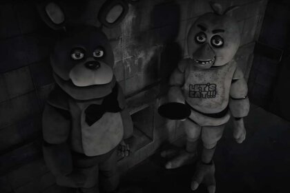 Animatronics stand together in Five Night's at Freddy's (2023)