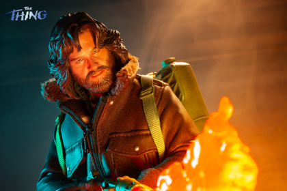Mondo's R.J. MacReady from The Thing (1982) figurine fires a flame thrower.