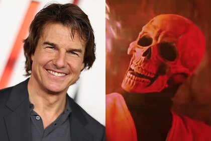 A split featuring Tom Cruise and a skull man from Mortal Kombat (1995).