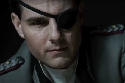 Colonel Claus von Stauffenberg (Tom Cruise) dons a black eye patch in Valkyrie (2008).