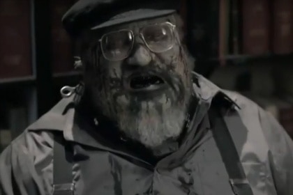 George R.R. Martin appears as a rotting zombie in Z Nation Episode 208.