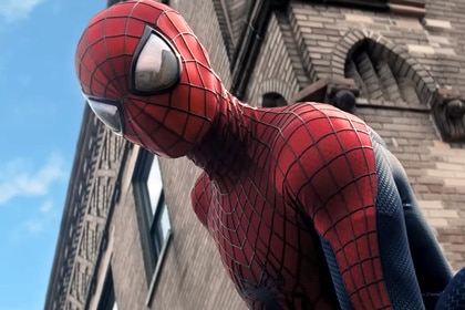 Andrew Garfield as Spider Man in The Amazing Spider-Man 2