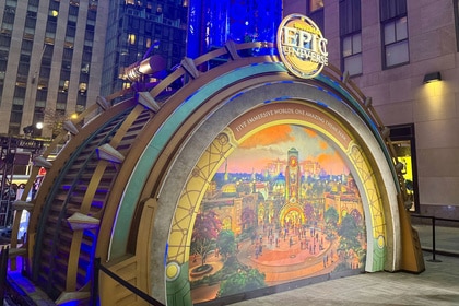 The Epic Universe activation at Rockefeller Center, New York City.