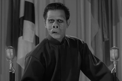 A man with a pig nose appears on The Twilight Zone Episode 206.