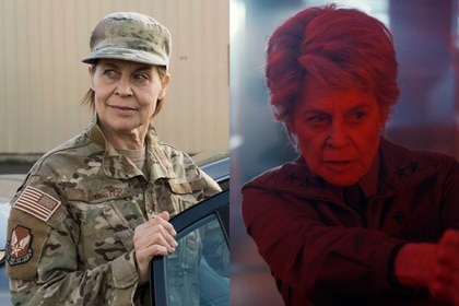 Linda Hamilton in Resident Alien and Stranger Things