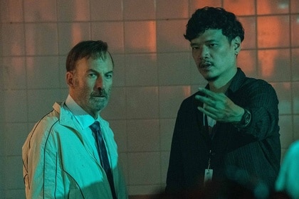 Timo Tjahjanto directs Hutch Mansell (Bob Odenkirk) on Nobody 2 (2025).
