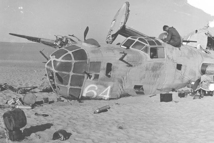 Consolidated B-24D "Lady Be Good" crash site in desert