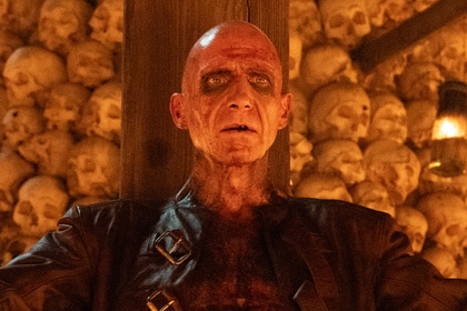 Ralph Fiennes with his heavy metal-inspired look in 28 Years Later: The Bone Temple