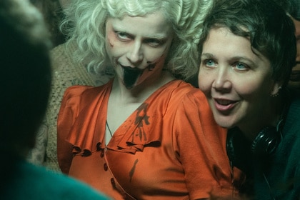 Jessie Buckley and Maggie Gyllenhaal on set of The Bride!