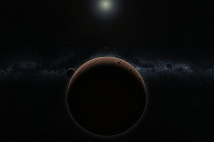 Artwork depicting the Kuiper Belt Object (225088) 2007 OR10, the largest object in the solar system that still has not been named. Credit: Alex Parker via 2007or10.name