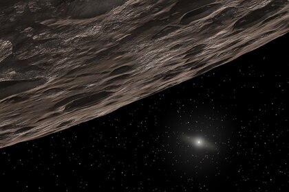 Artwork depicting a Kuiper Belt Object far beyond Neptune. Credit: ASA/ESA/G. Bacon (STScI) 