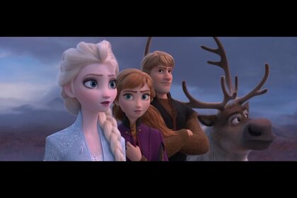 Anna, Elsa, Christof, and Sven are featured in a Frozen II publicity still